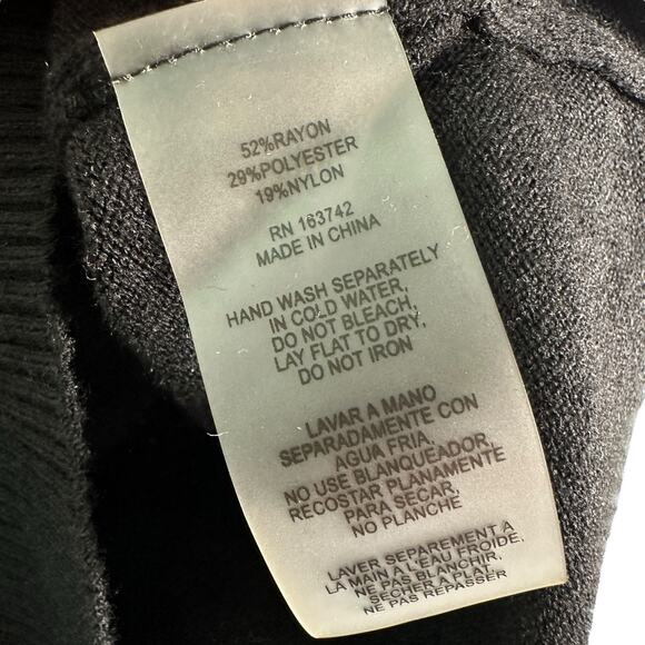 Sioni Button Front Sweater Vest Black Felted Flowers Daisys Size Med Stretchy - Picture 7 of 11